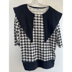 Teaze International 80s Vintage Houndstooth Pattern Shirt Retro Shirt Small